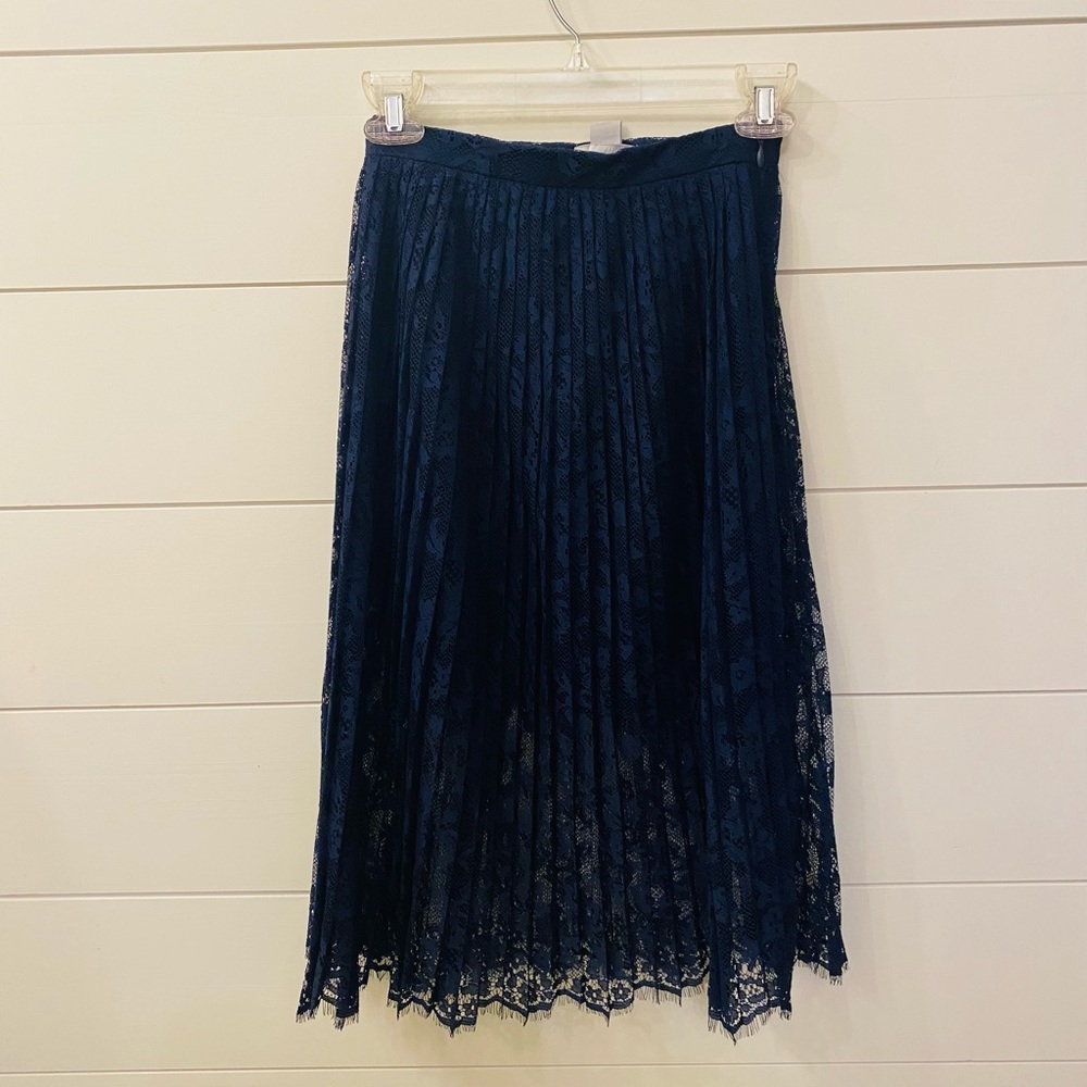 H&M Skirt, Size 2, Navy Blue Lace
